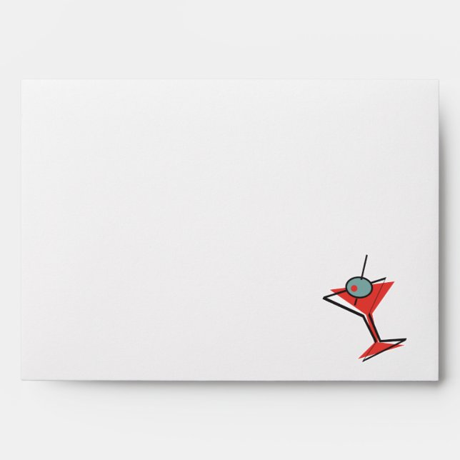 retro olive martini envelopes (Front)