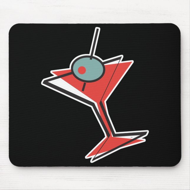 retro olive martini mouse pad (Front)