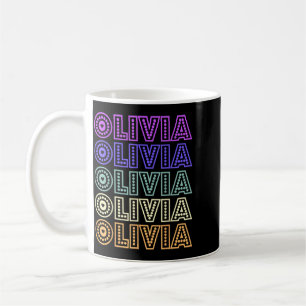 Retro Olivia Personalized Name Love Olivia Groovy Coffee Mug