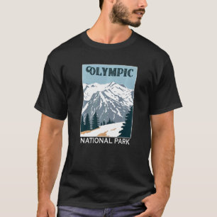 Retro Olympic National Park Mountain Camping Souve T-Shirt