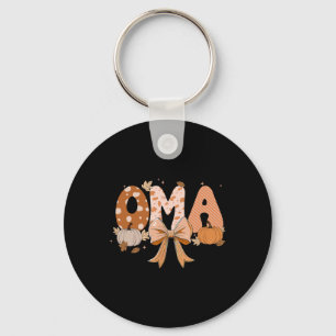 Retro Oma Coquette Bows Leopard Fall Thanksgiving Keychain