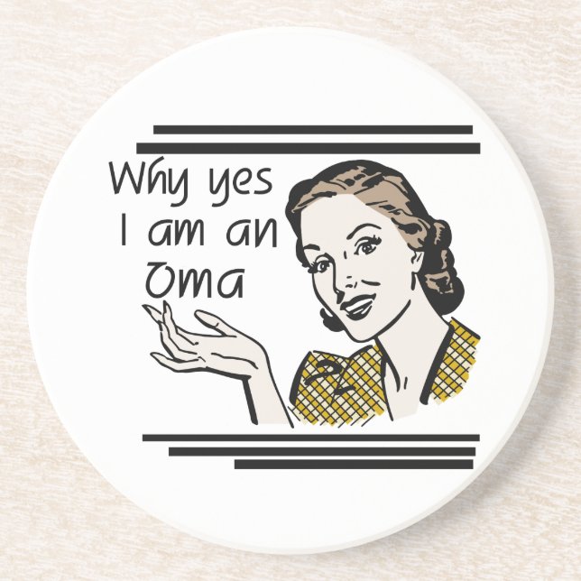 Retro Oma Tshirts and Gifts Coaster (Front)
