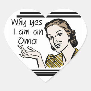 Retro Oma Tshirts and Gifts Heart Sticker