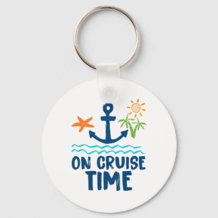Retro On Cruise Time Summer Vacation Outfits For W Keychain