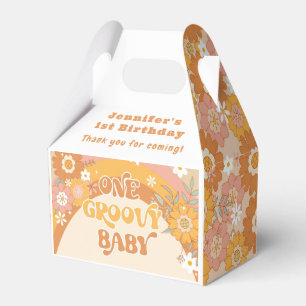 Retro One groovy baby birthday Favor Box