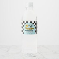 Retro One Happy Dude Birthday Water Bottle Label