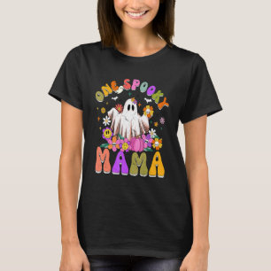 Retro One Spooky Mama Mom Mother Halloween Costume T-Shirt