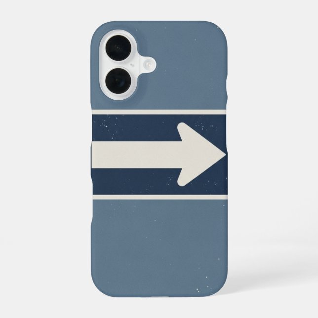 Retro One-Way Arrow Plate iPhone 16 Case (Back)
