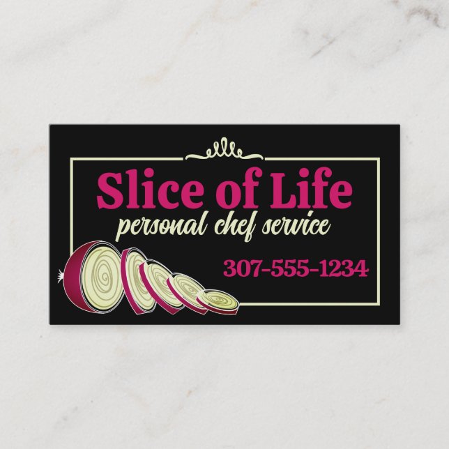 retro onion sketch cooking culinary business ca... business card (Front)