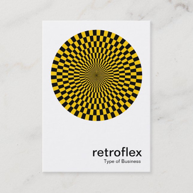 Retro Op Art - Amber and Black Business Card (Front)