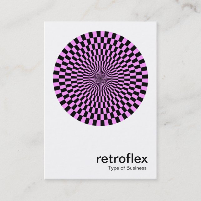 Retro Op Art - Light Violet and Black Business Card (Front)