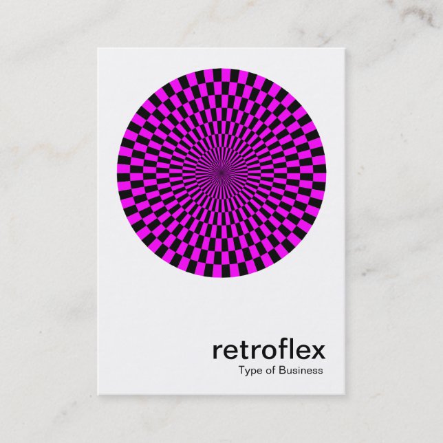 Retro Op Art - Magenta and Black Business Card (Front)