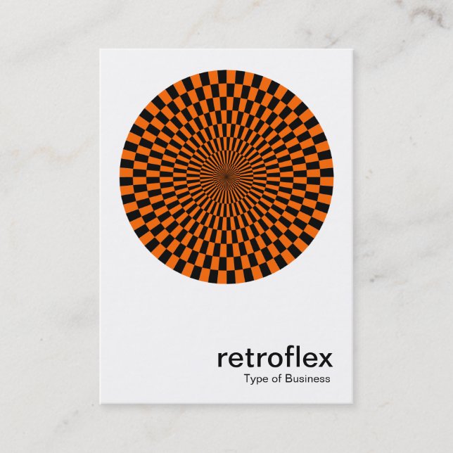 Retro Op Art - Orange and Black Business Card (Front)