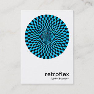 Retro Op Art - Sky Blue and Black Business Card