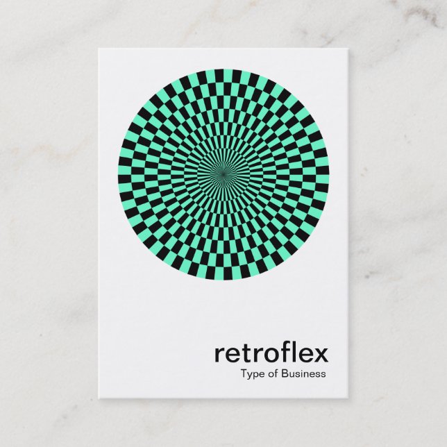Retro Op Art - Turquoise and Black Business Card (Front)