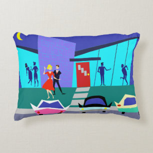 Retro Open House Party Accent Pillow