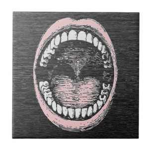 Retro Open Mouth Scream Ceramic Tile