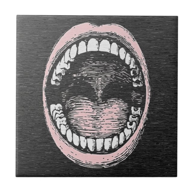 Retro Open Mouth Scream Ceramic Tile (Front)