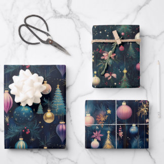 Retro Opulent Bauble Gift Wrapping Paper