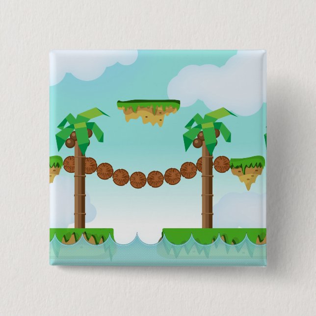 Retro or classic Platform game 2 Inch Square Button (Front)