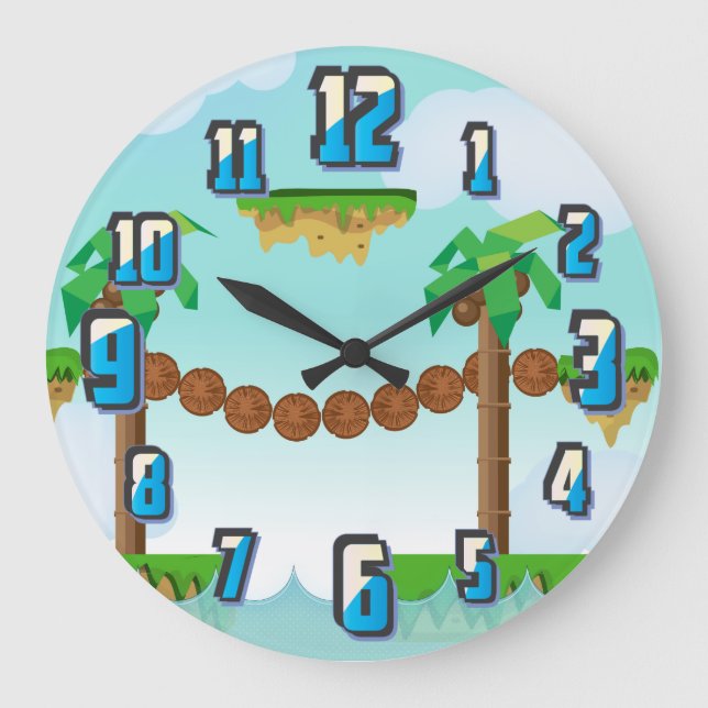 Retro or classic Platform game Large Clock (Front)