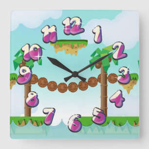 Retro or classic Platform game Square Wall Clock