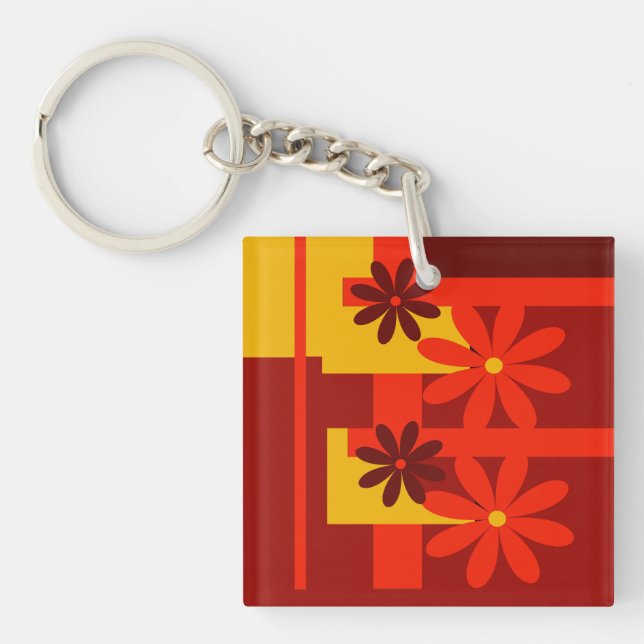 Retro orange 1970's keychain (Front)