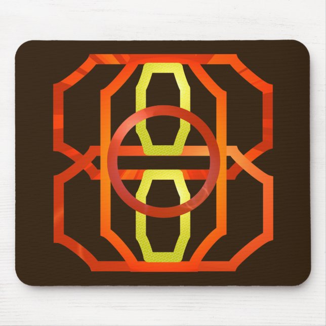 Retro orange 1970's mouse pad (Front)