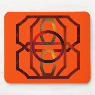 Retro orange 1970's mouse pad