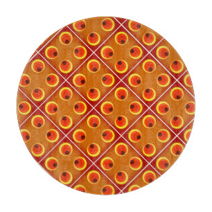 Retro orange 1970's,personalized text cutting board