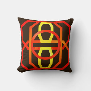 Retro orange 1970's throw pillow