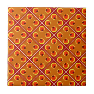 Retro orange 1970's tile