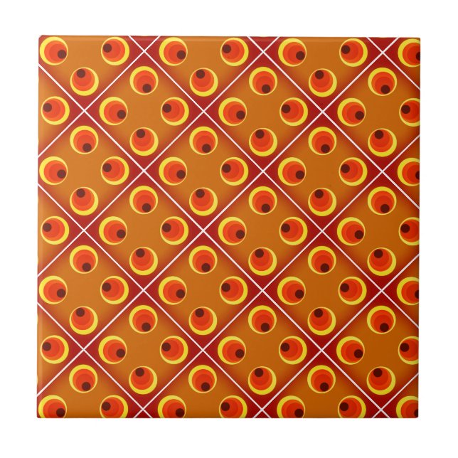 Retro orange 1970's tile (Front)