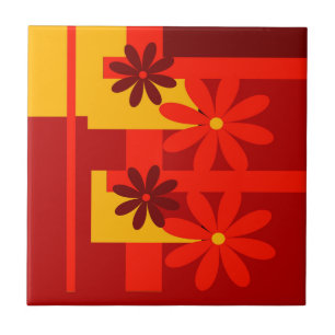 Retro orange 1970's tile