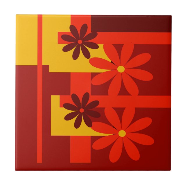 Retro orange 1970's tile (Front)