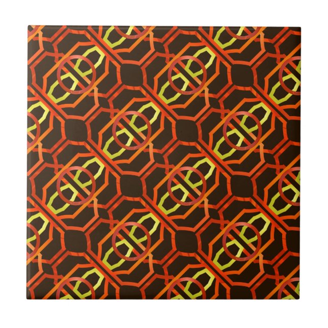 Retro orange 1970's tile (Front)