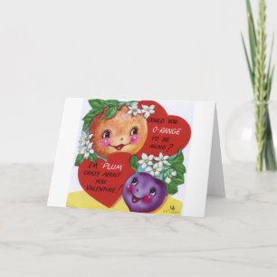 Retro Orange And Plum Valentine's Day Card