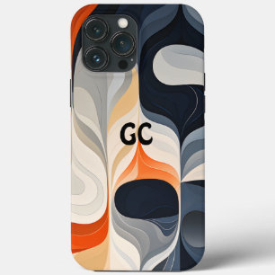 Retro Orange Black and Grey IPhone Case