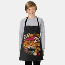 Retro Orange Cat Play Battery 2% Humour