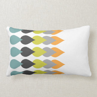 Retro Orange Chartreuse Yellow Aqua Lumbar Pillow