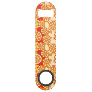 Retro Orange Citrus Pattern Bar Key