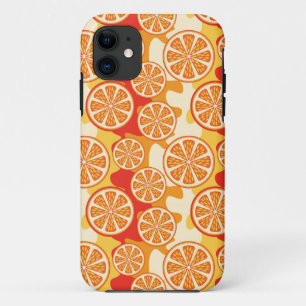 Retro Orange Citrus Pattern iPhone 11 Case