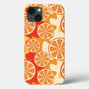 Retro Orange Citrus Pattern iPhone 13 Case