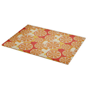 Retro Orange Citrus Pattern Cutting Board