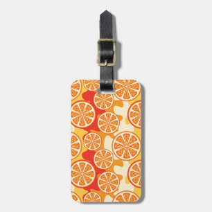Retro Orange Citrus Pattern Luggage Tag