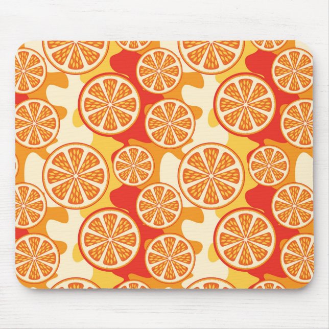 Retro Orange Citrus Pattern Mouse Pad (Front)