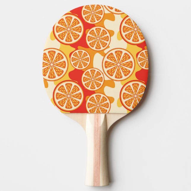 Retro Orange Citrus Pattern Ping Pong Paddle (Front)