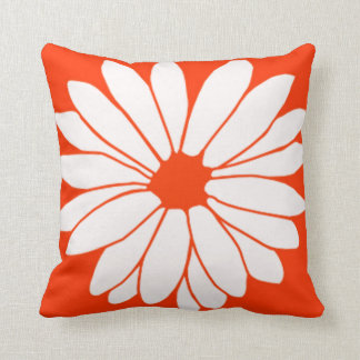 Retro Orange Daisy American MoJo Pillow