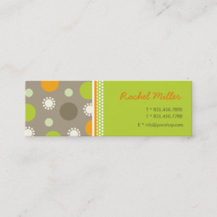 Retro Orange Green Dots Fun Pattern Profile Card /