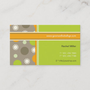 Retro Orange Green Dots Fun Pattern Profile Card